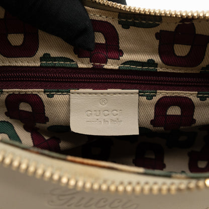 Abbey D-Ring Shoulder Bag Beige Guccissima Leather