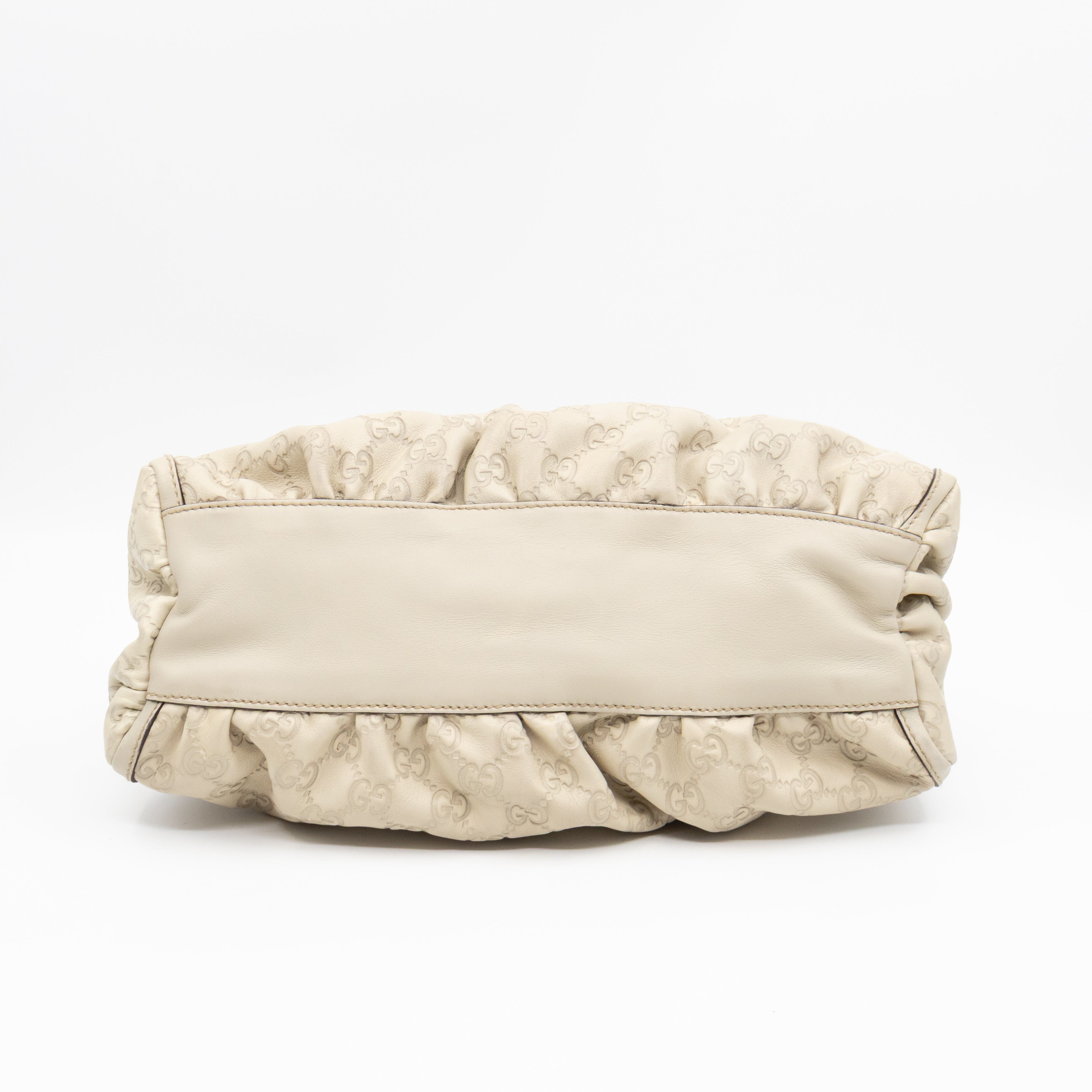 Abbey D-Ring Shoulder Bag Beige Guccissima Leather