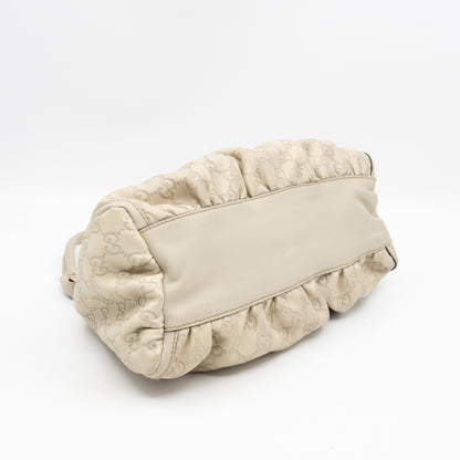 Abbey D-Ring Shoulder Bag Beige Guccissima Leather