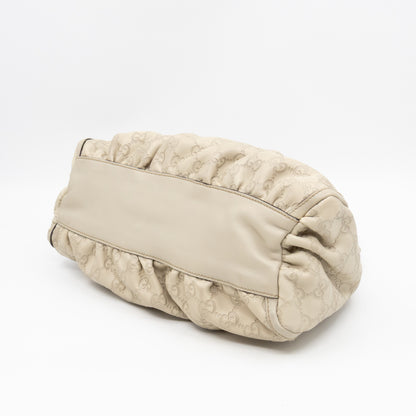 Abbey D-Ring Shoulder Bag Beige Guccissima Leather