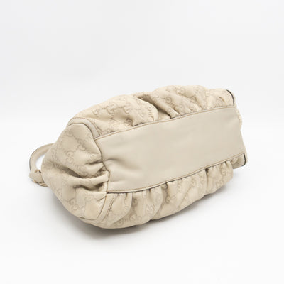Abbey D-Ring Shoulder Bag Beige Guccissima Leather