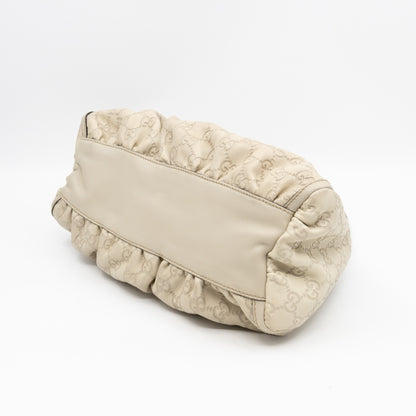 Abbey D-Ring Shoulder Bag Beige Guccissima Leather