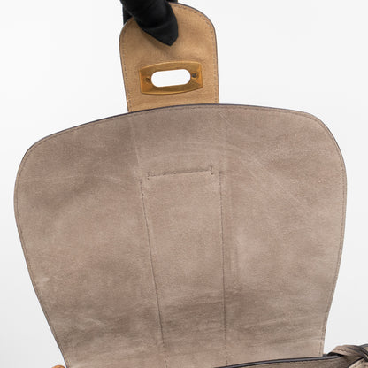 Lexa Medium Shoulder Bag Beige Suede Leather