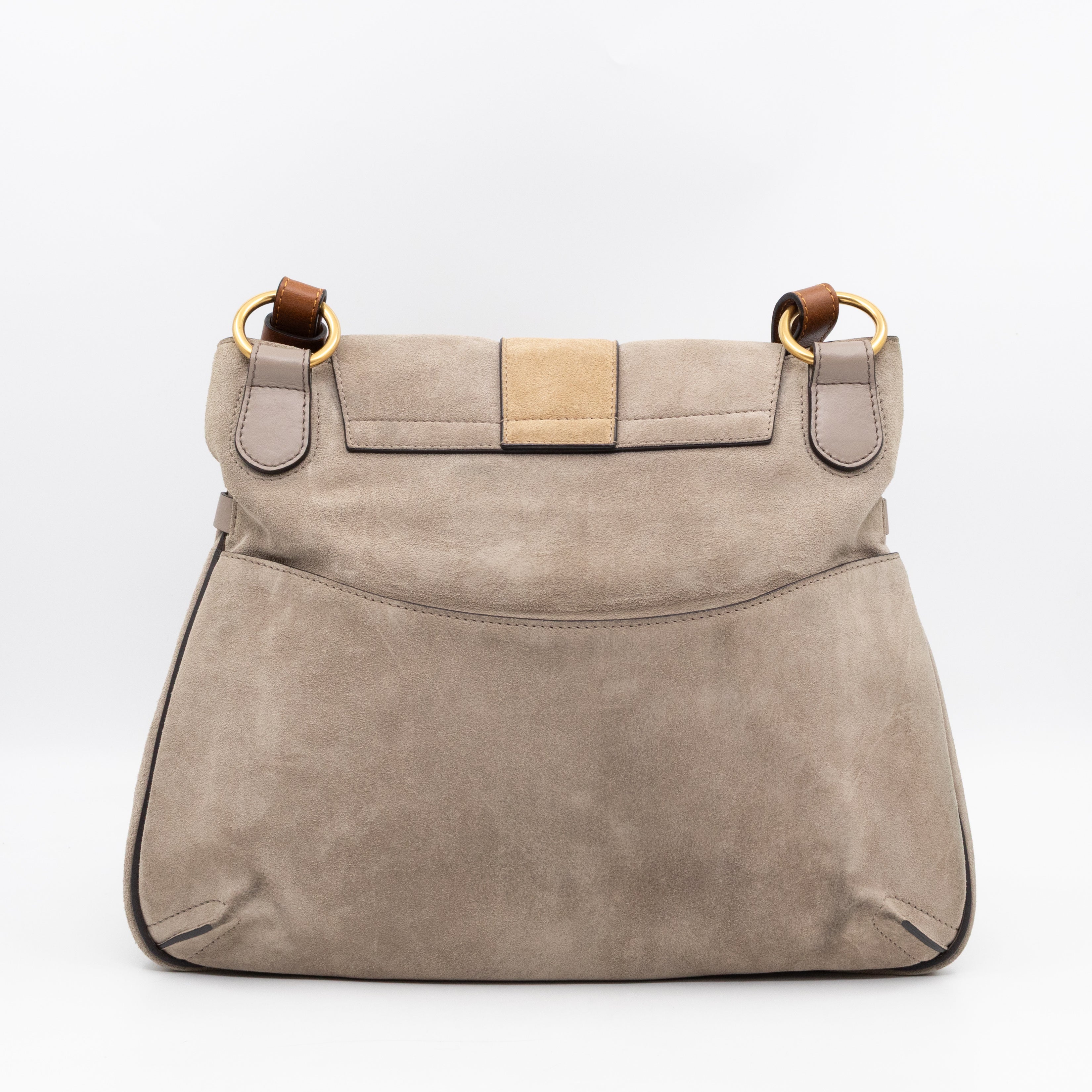 Lexa Medium Shoulder Bag Beige Suede Leather