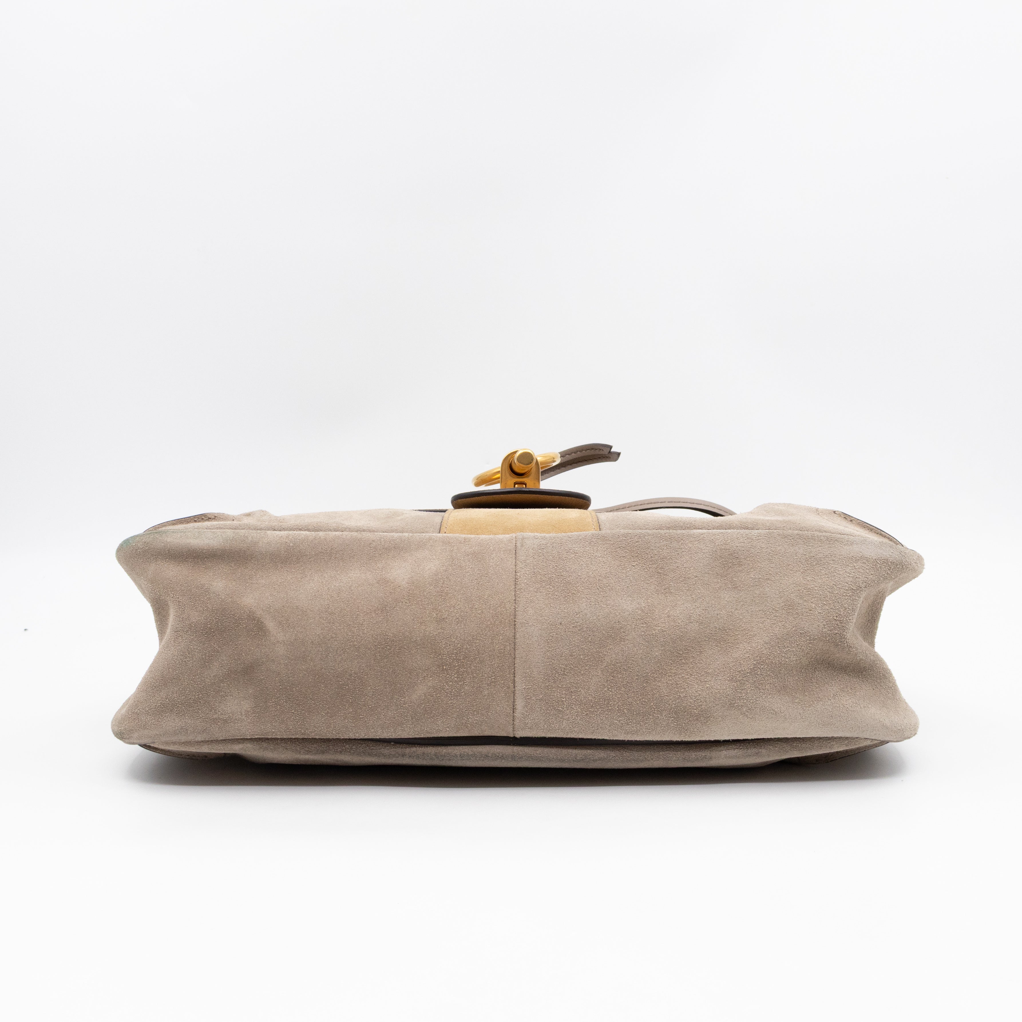 Lexa Medium Shoulder Bag Beige Suede Leather