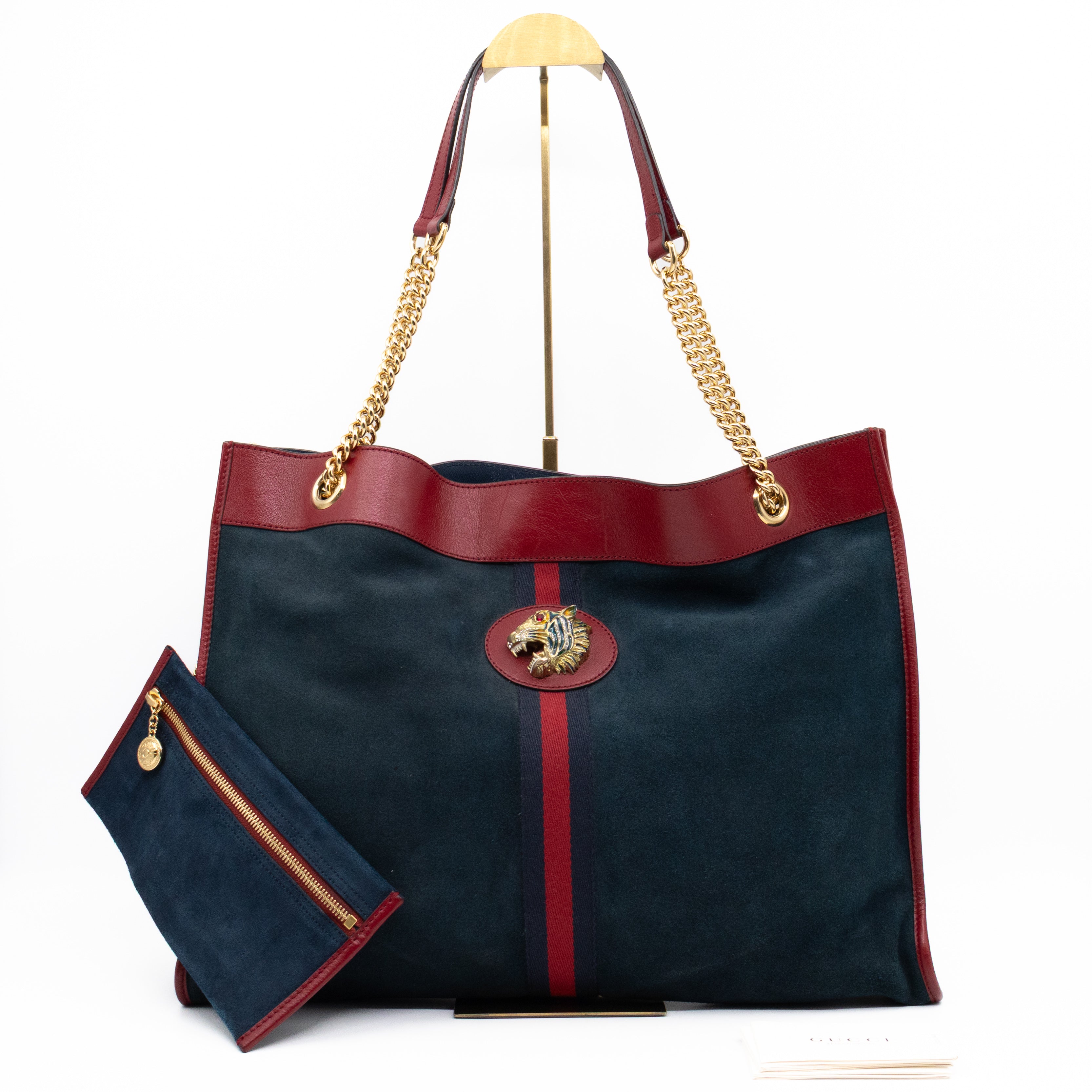 Rajah Tote Large Bag Blue Suede