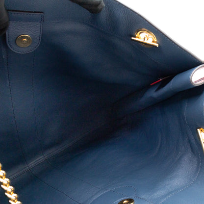 Rajah Tote Large Bag Blue Suede