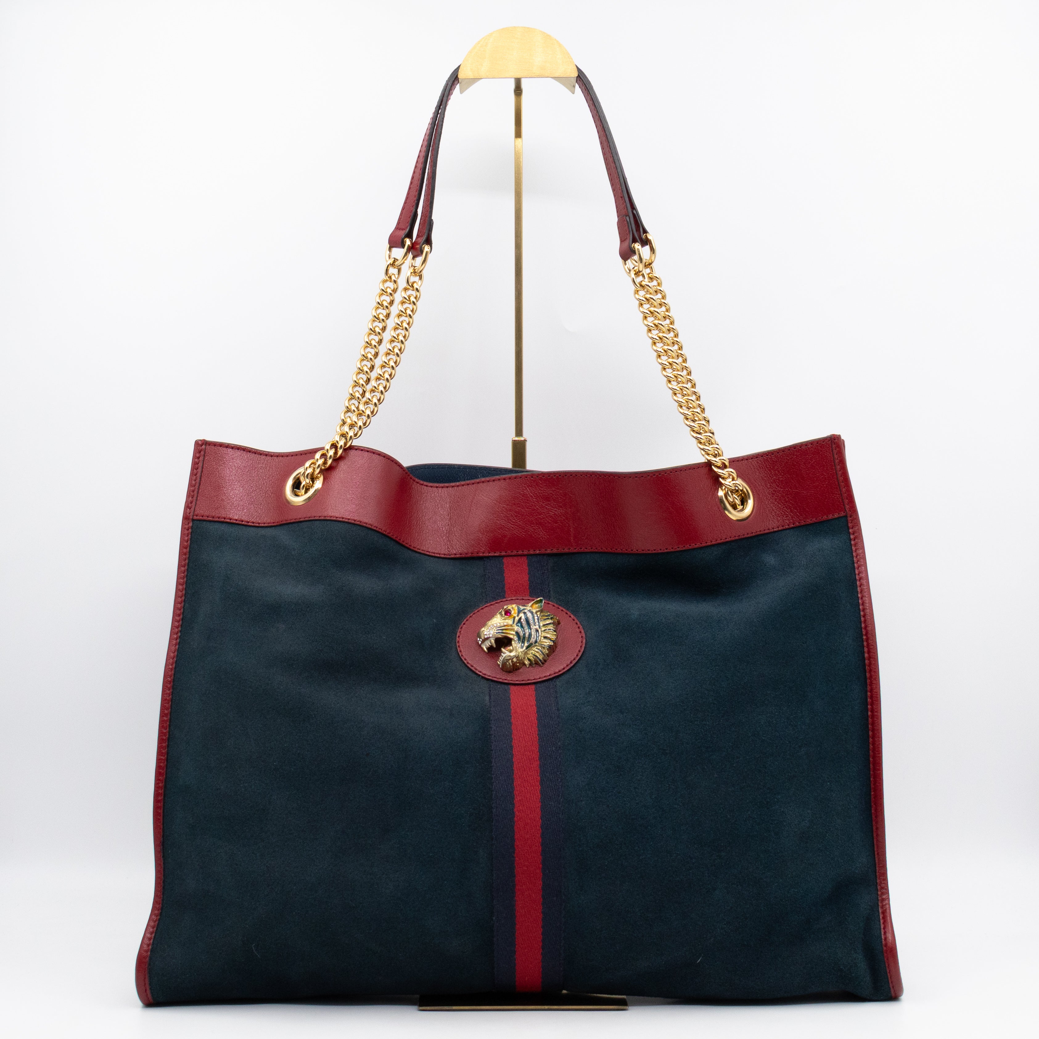 Rajah Tote Large Bag Blue Suede