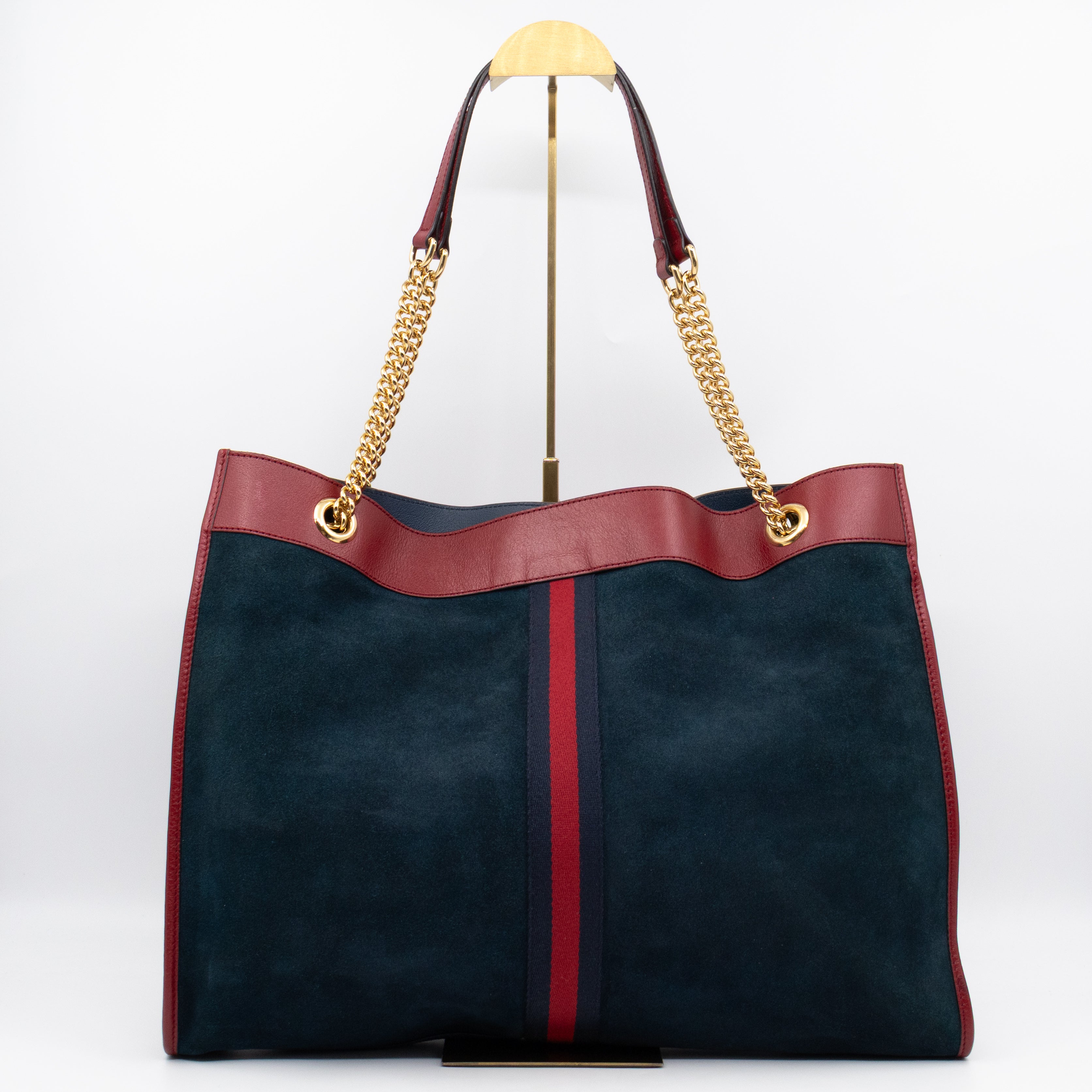 Rajah Tote Large Bag Blue Suede