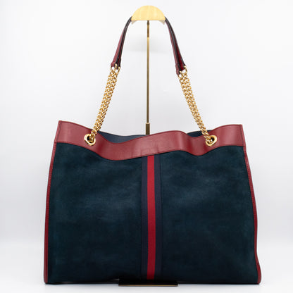 Rajah Tote Large Bag Blue Suede