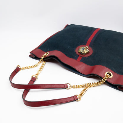 Rajah Tote Large Bag Blue Suede