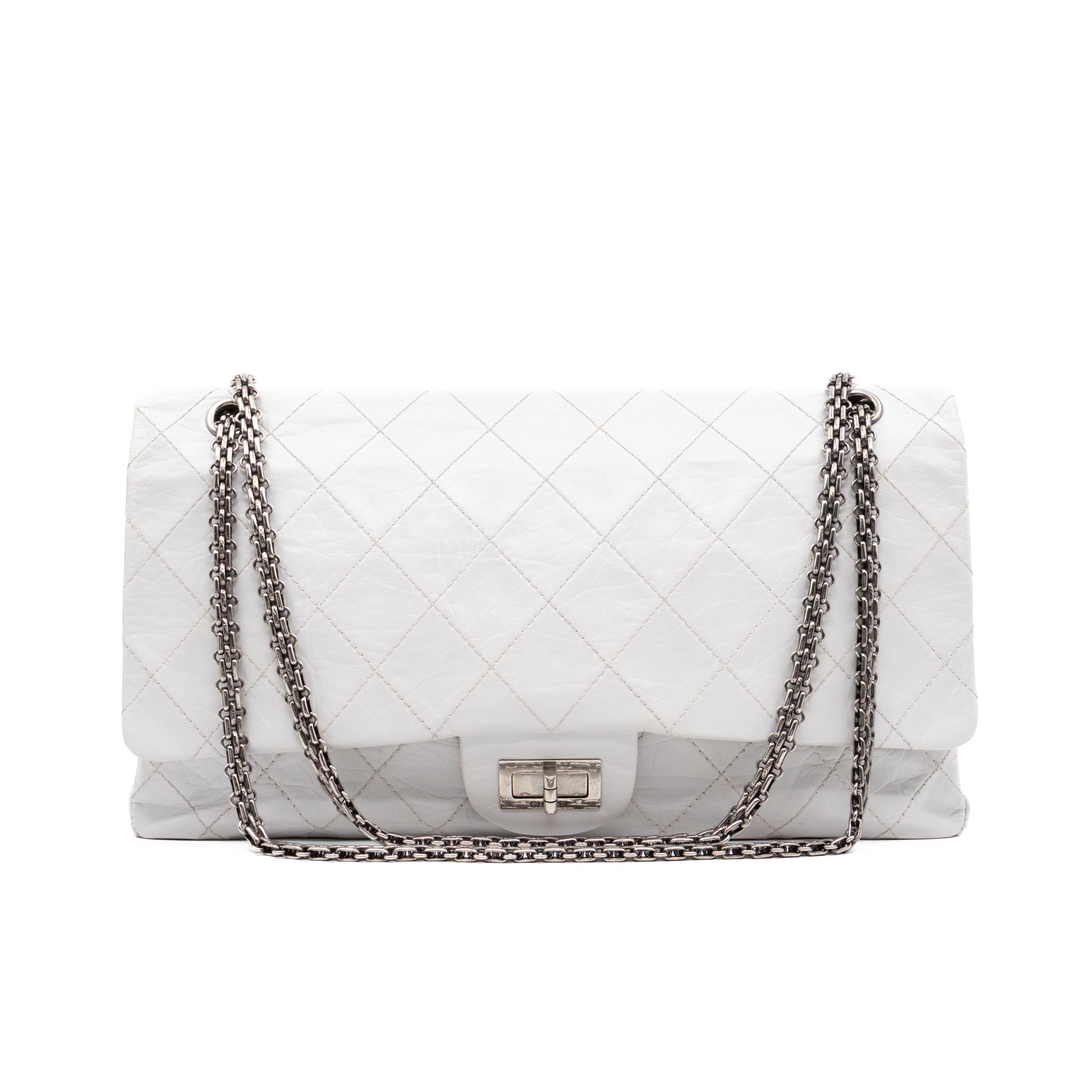 2.55 Reissue 228 Double Flap Bag White Leather