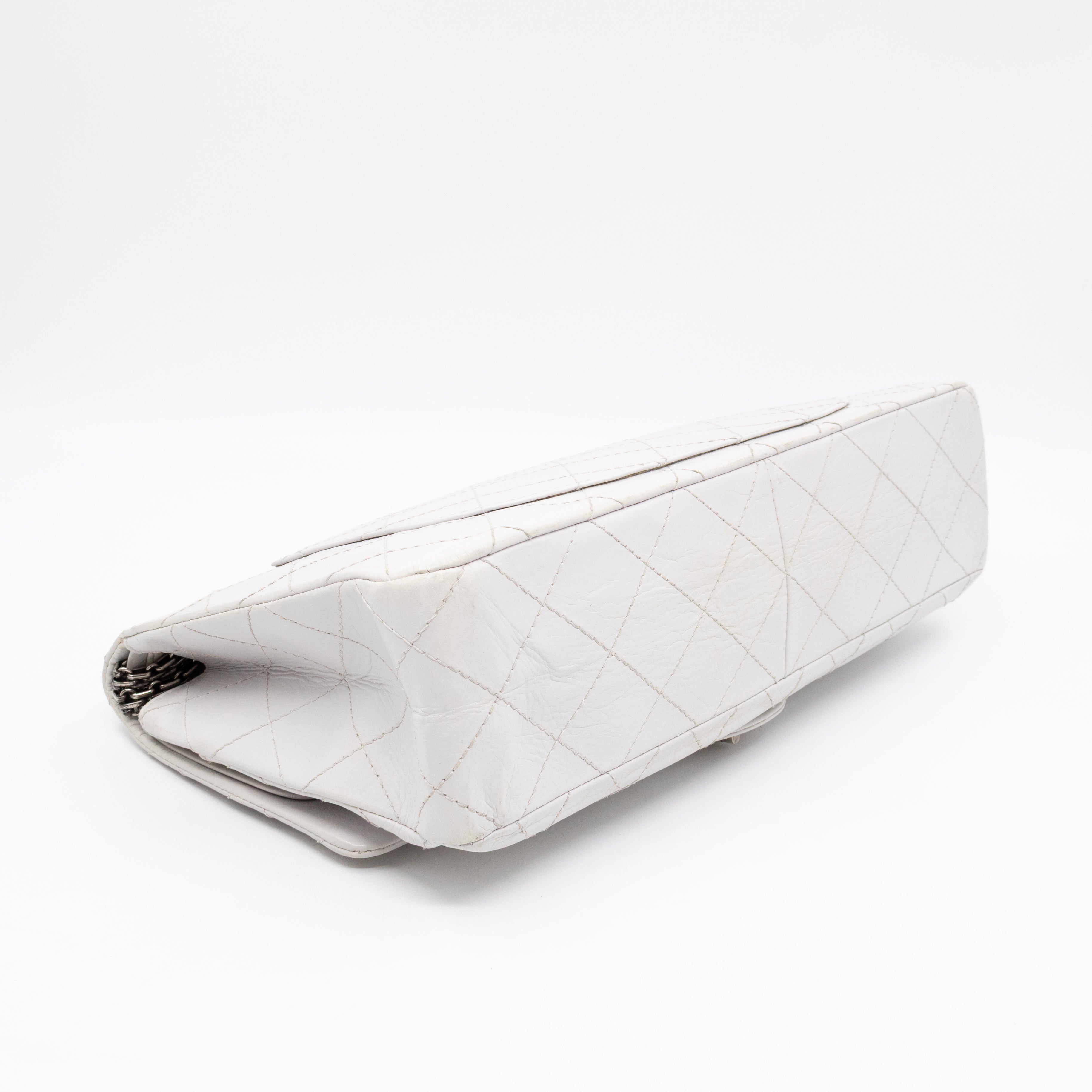 2.55 Reissue 228 Double Flap Bag White Leather