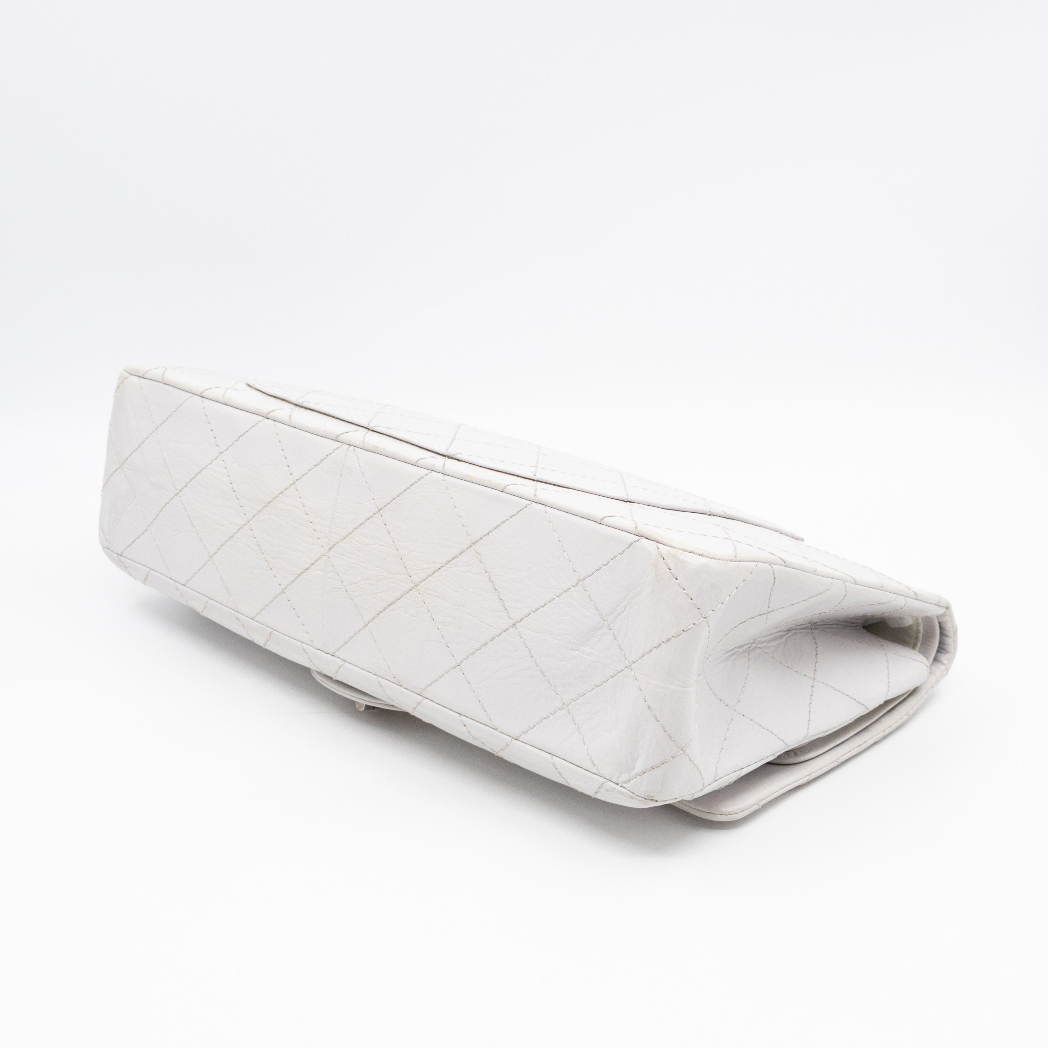 2.55 Reissue 228 Double Flap Bag White Leather