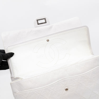 2.55 Reissue 228 Double Flap Bag White Leather
