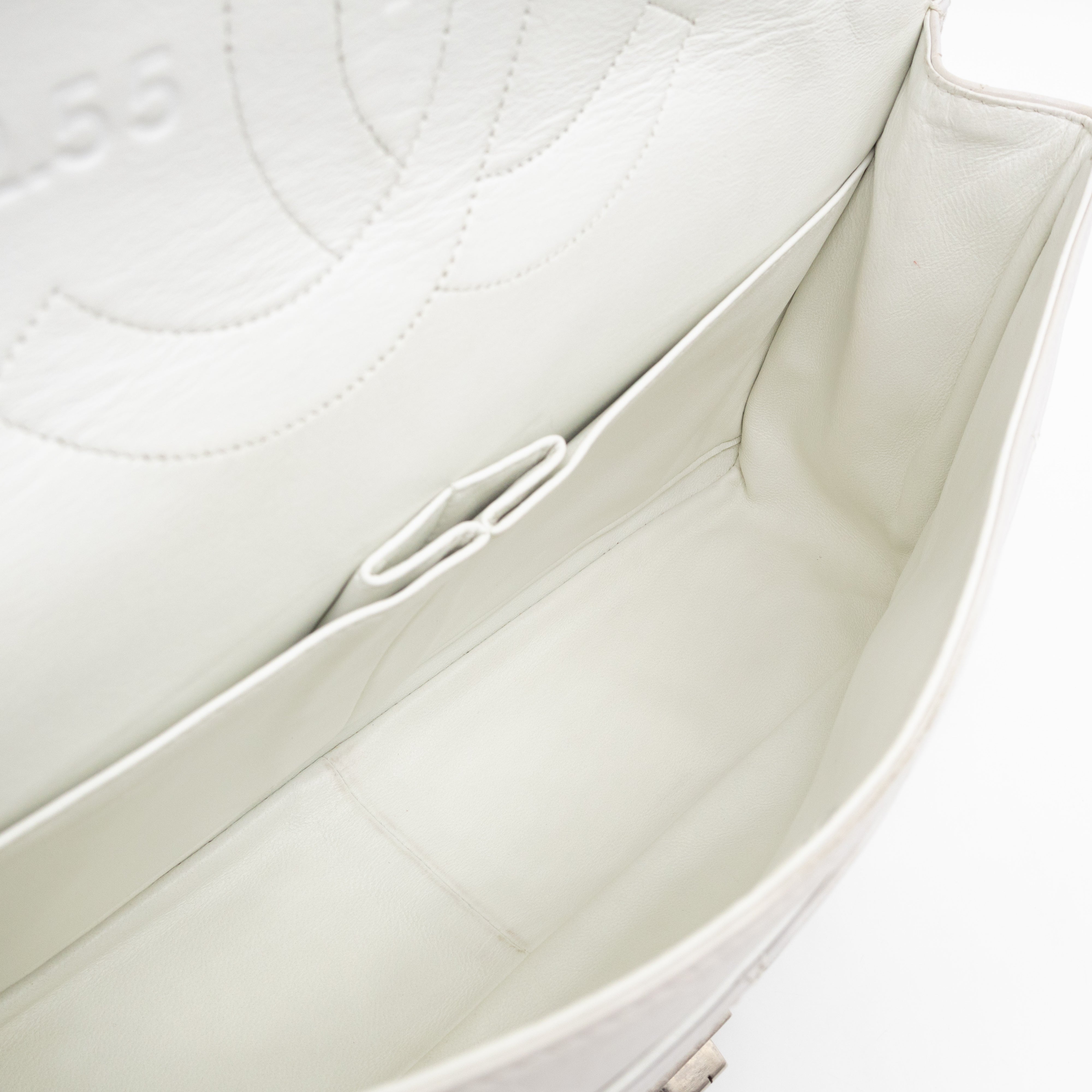 2.55 Reissue 228 Double Flap Bag White Leather