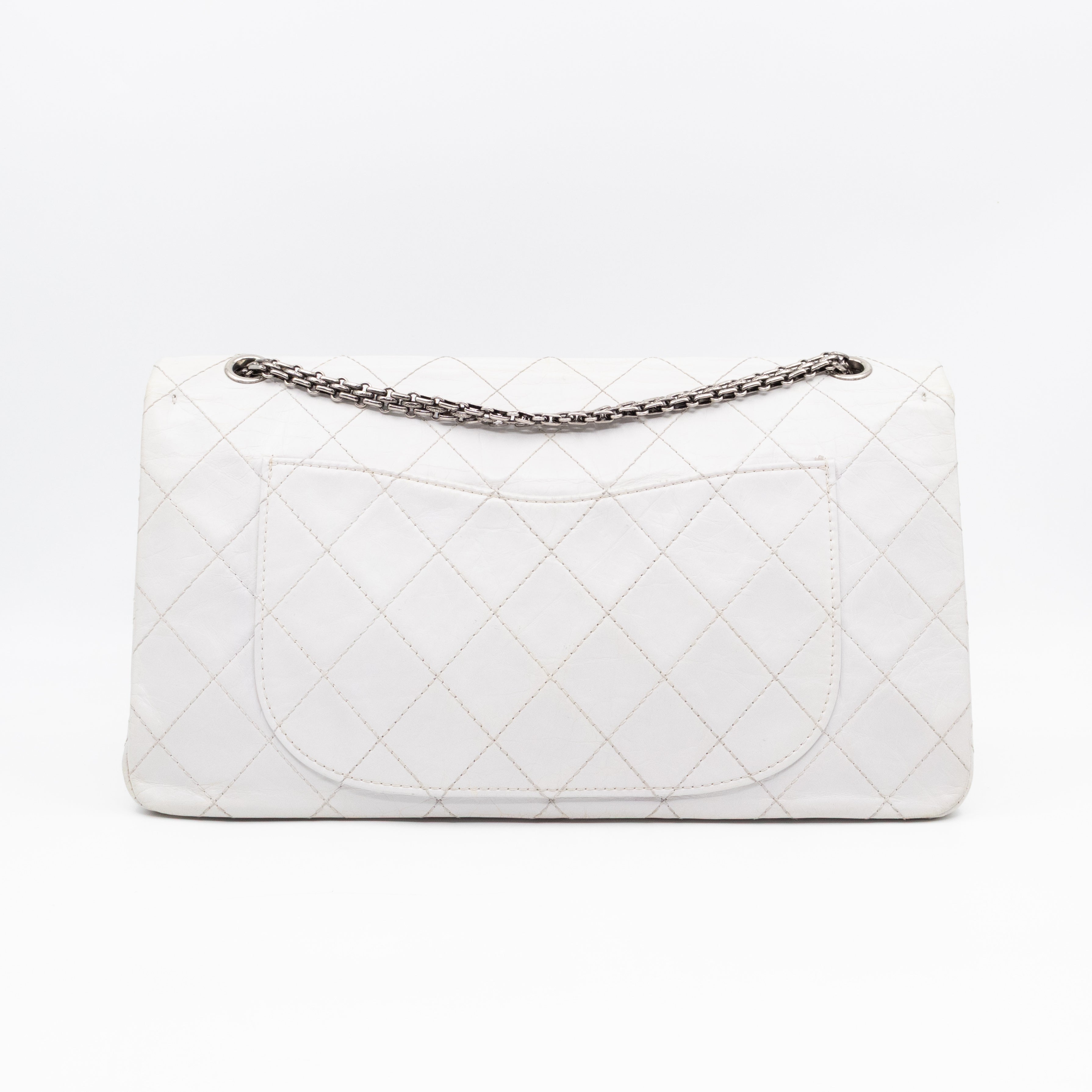 2.55 Reissue 228 Double Flap Bag White Leather