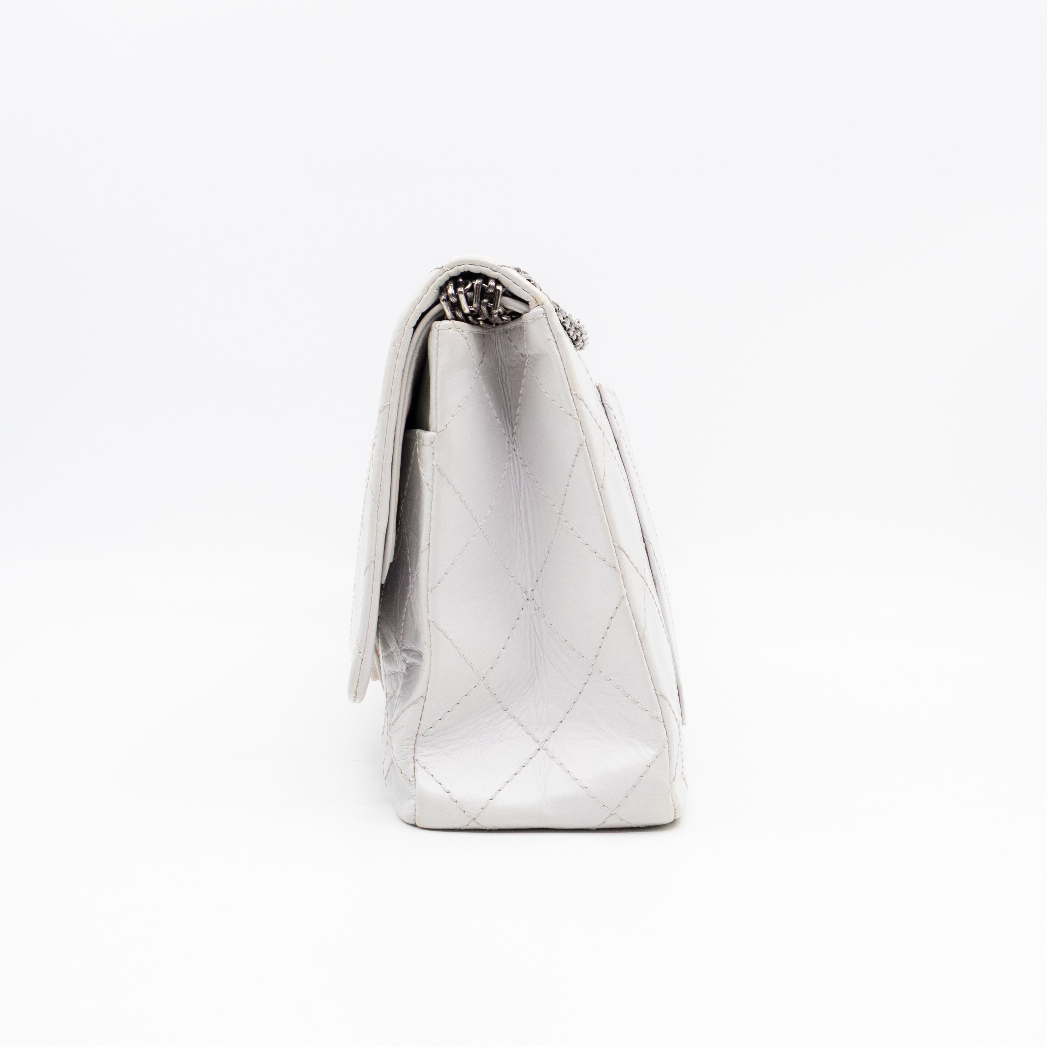 2.55 Reissue 228 Double Flap Bag White Leather