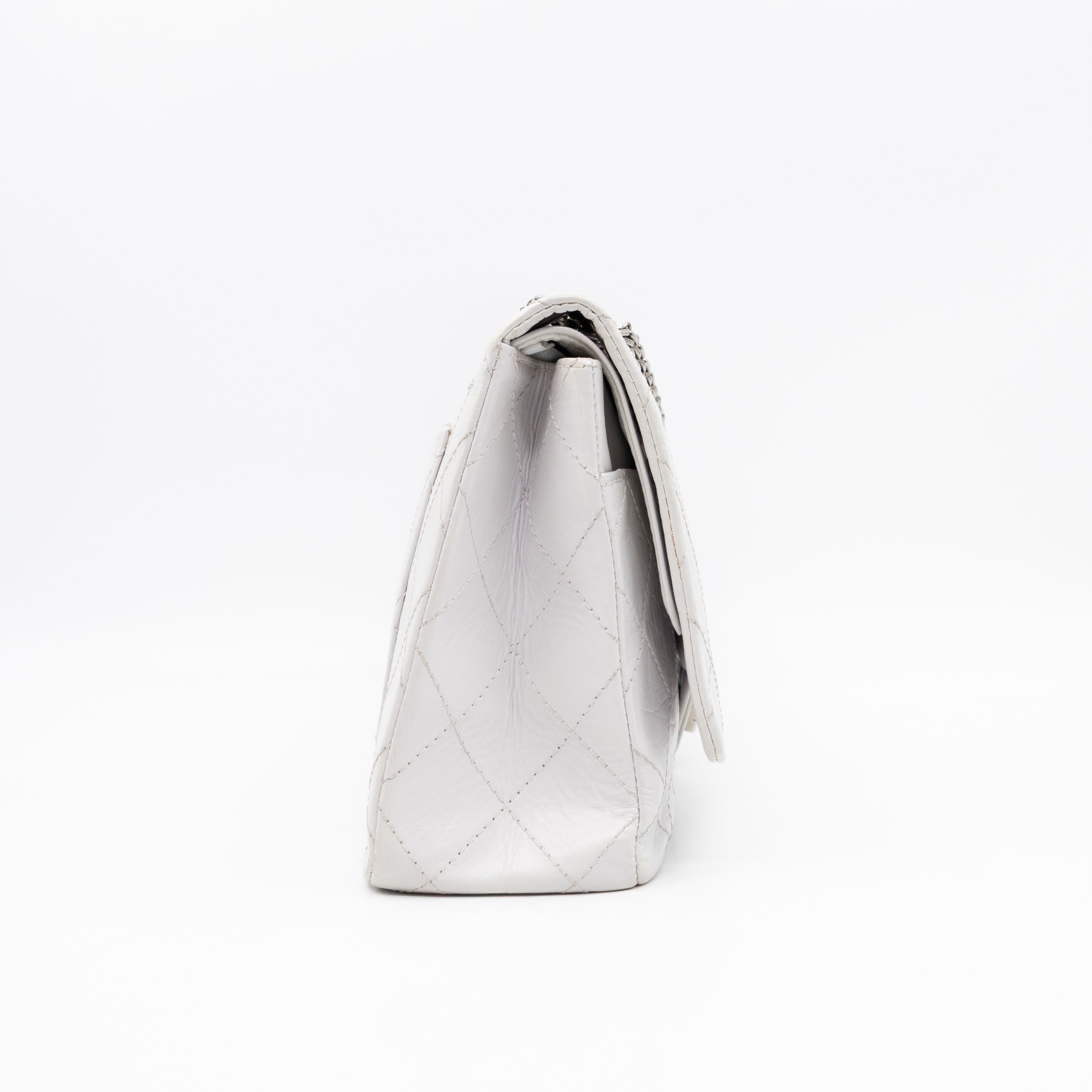 2.55 Reissue 228 Double Flap Bag White Leather