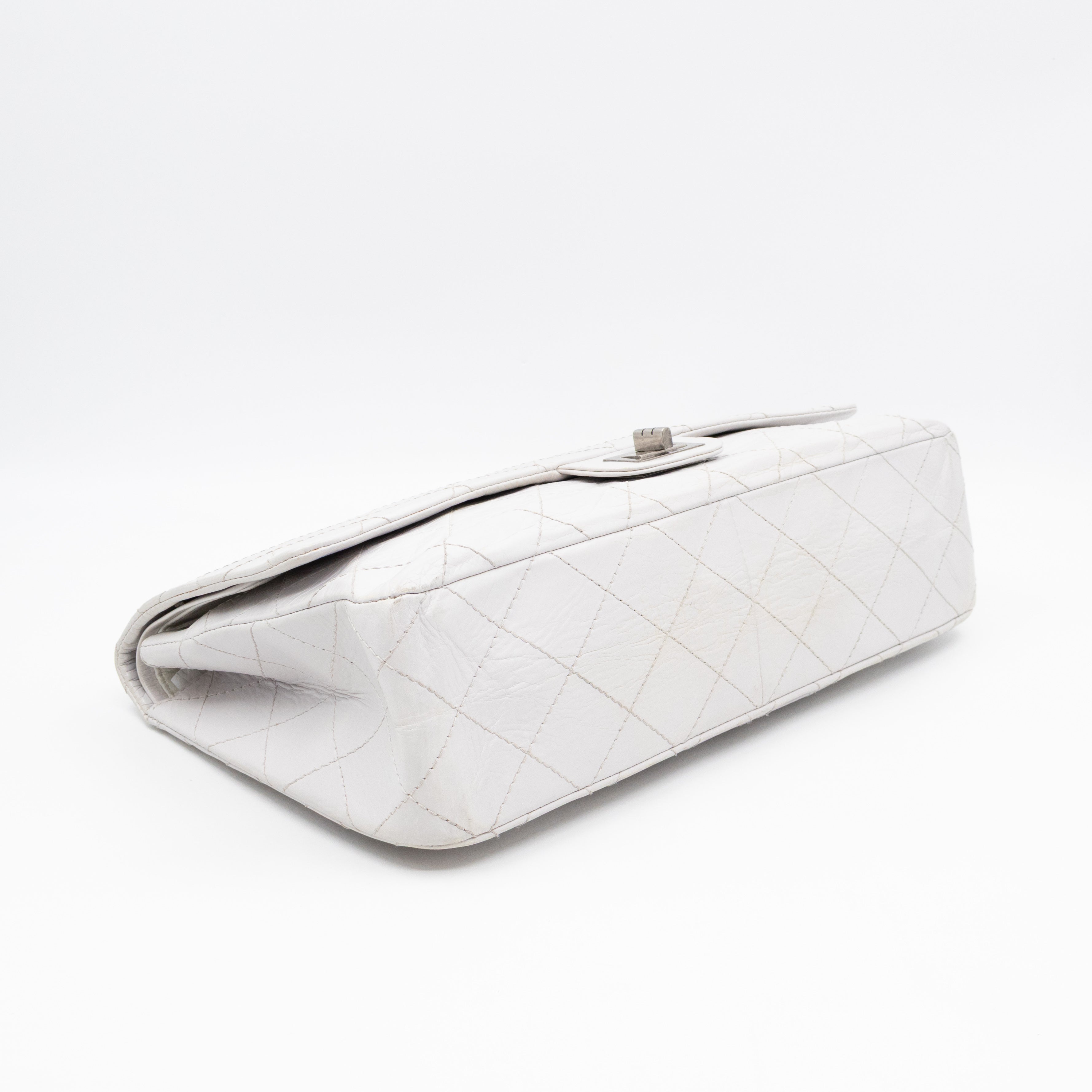 2.55 Reissue 228 Double Flap Bag White Leather