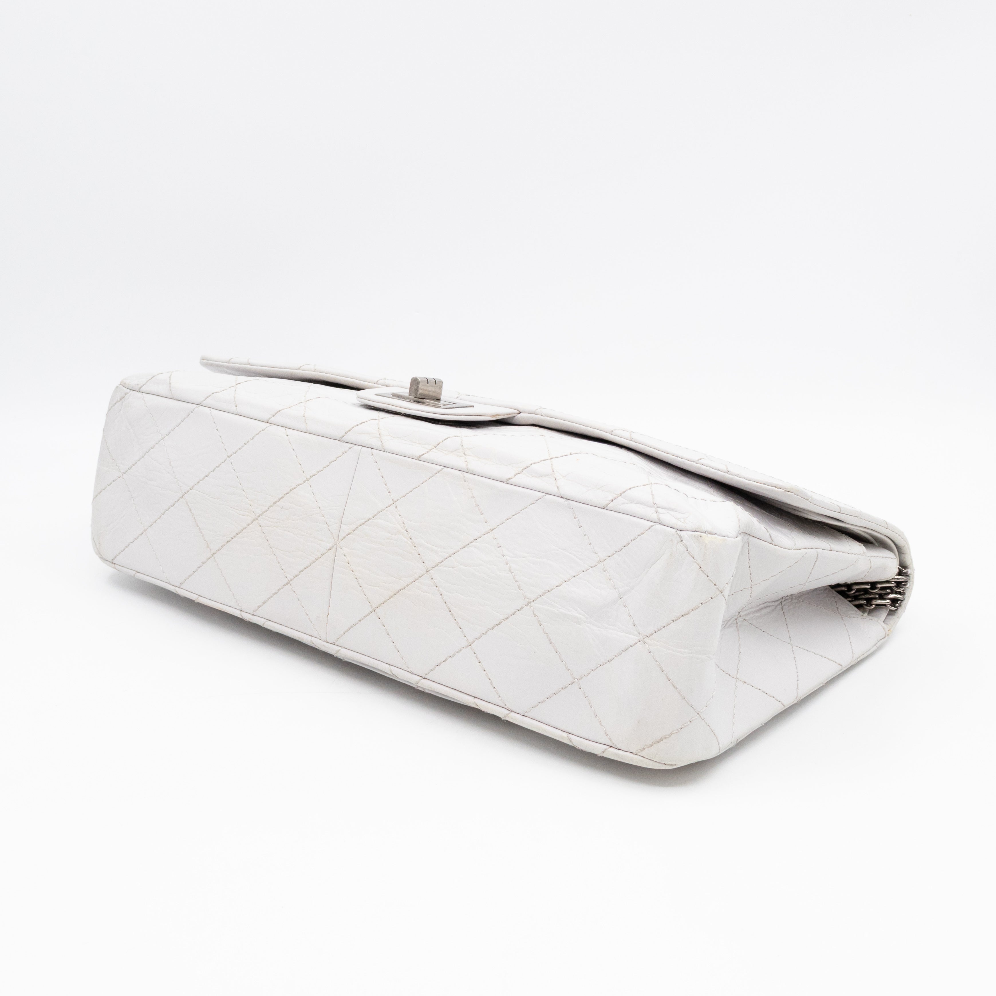 2.55 Reissue 228 Double Flap Bag White Leather