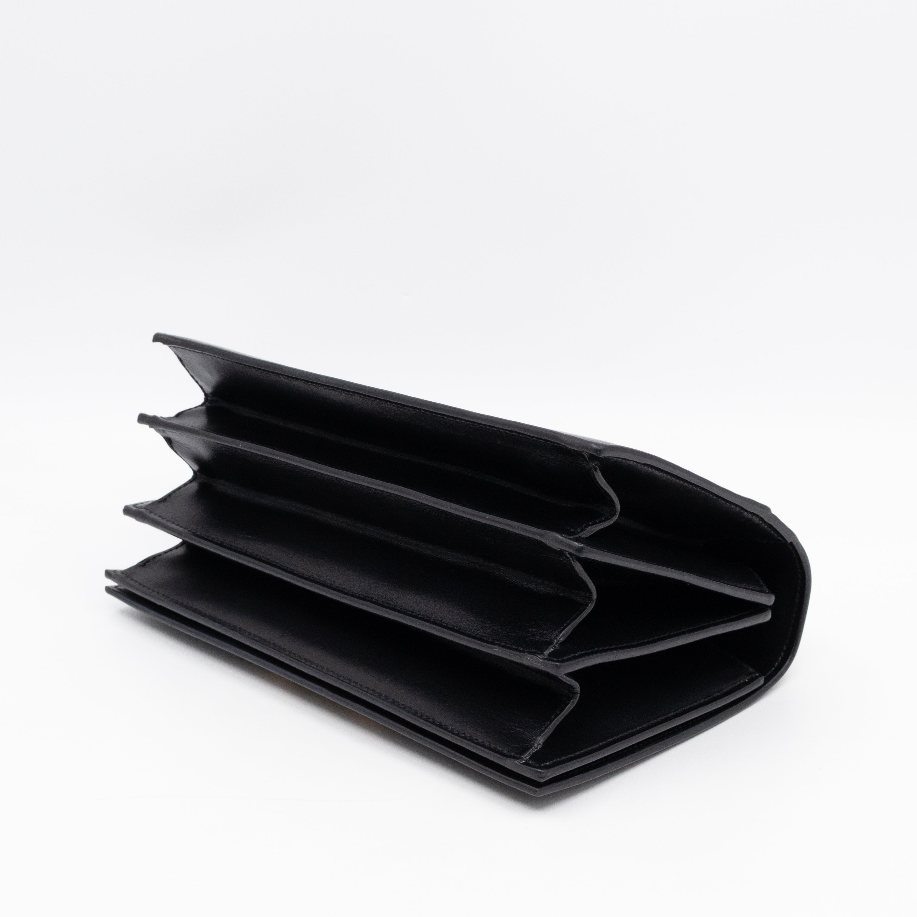 Domino Medium Shoulder Bag Black Smooth Leather