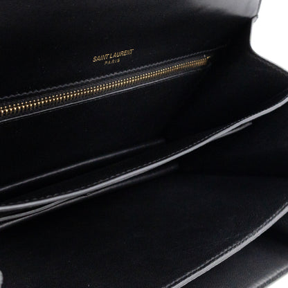Domino Medium Shoulder Bag Black Smooth Leather
