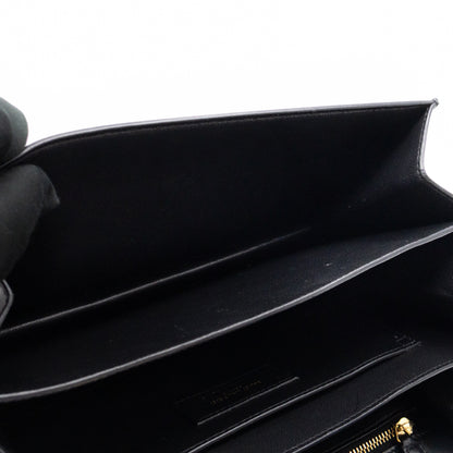 Domino Medium Shoulder Bag Black Smooth Leather