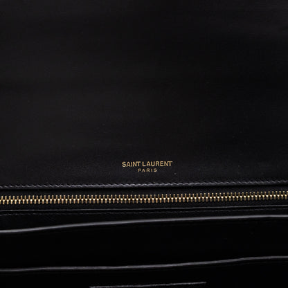 Domino Medium Shoulder Bag Black Smooth Leather