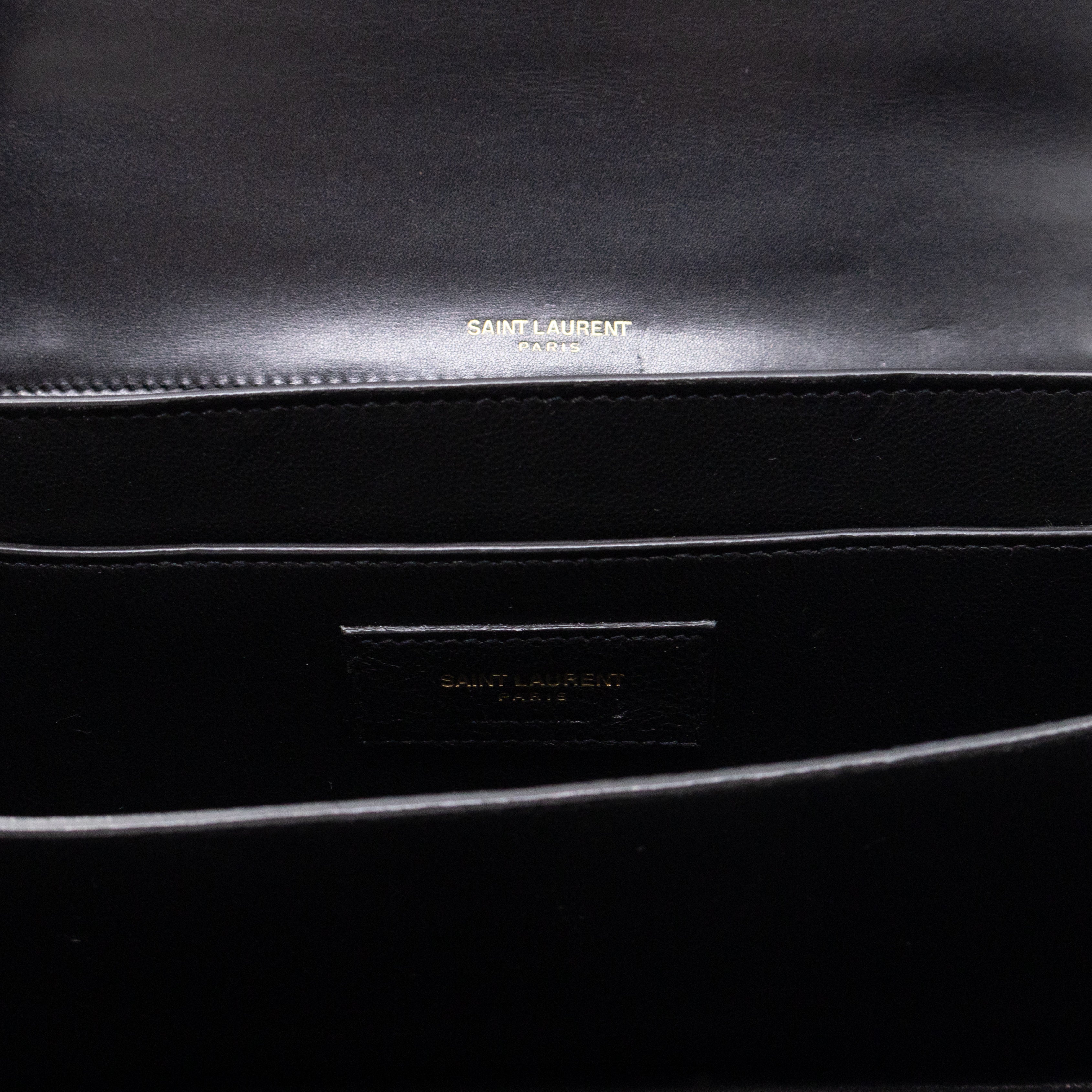 Domino Medium Shoulder Bag Black Smooth Leather