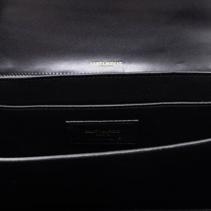 Domino Medium Shoulder Bag Black Smooth Leather