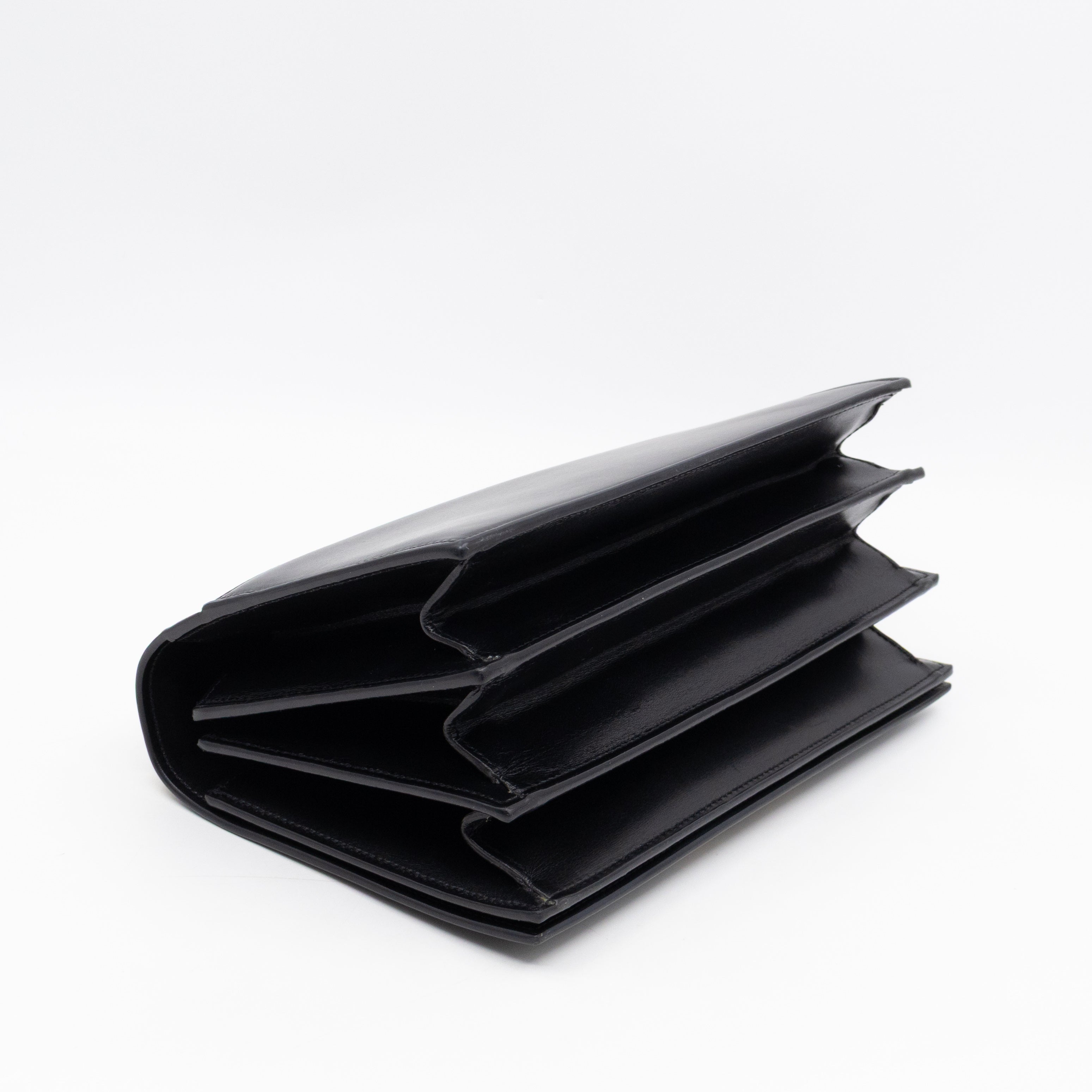 Domino Medium Shoulder Bag Black Smooth Leather