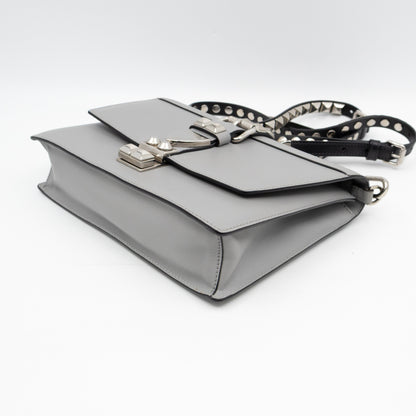 Elektra Studded Small Crossbody Bag Grey Leather
