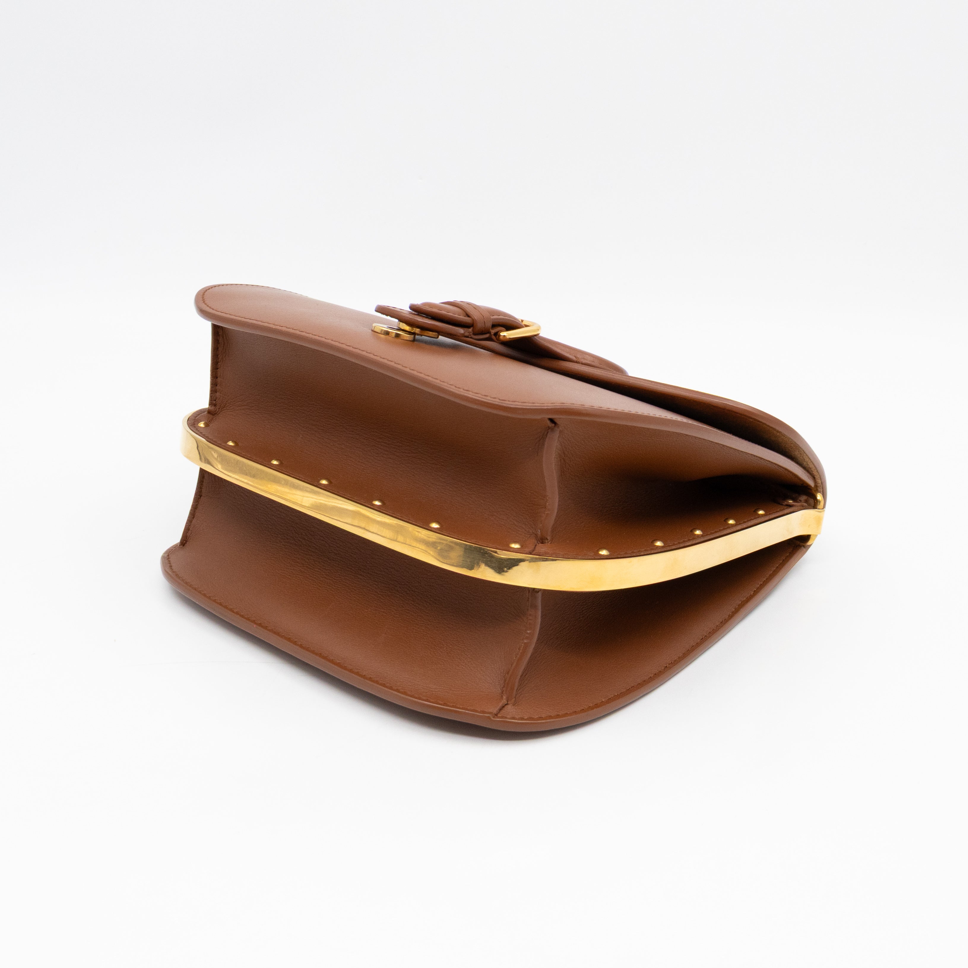 Bobby Frame Flap Bag Medium Tan Leather