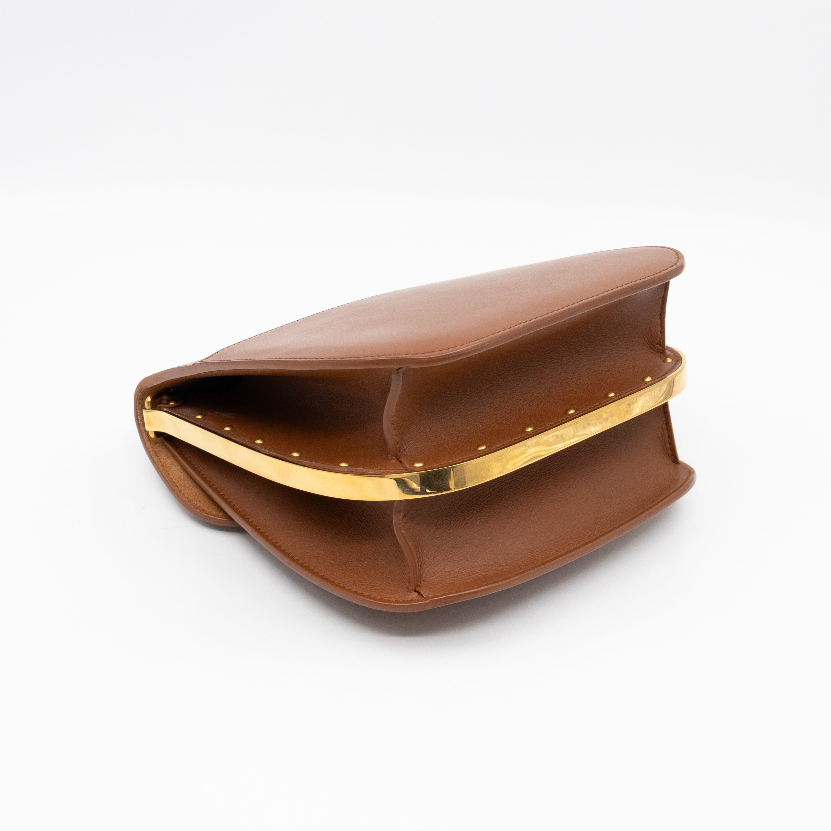 Bobby Frame Flap Bag Medium Tan Leather