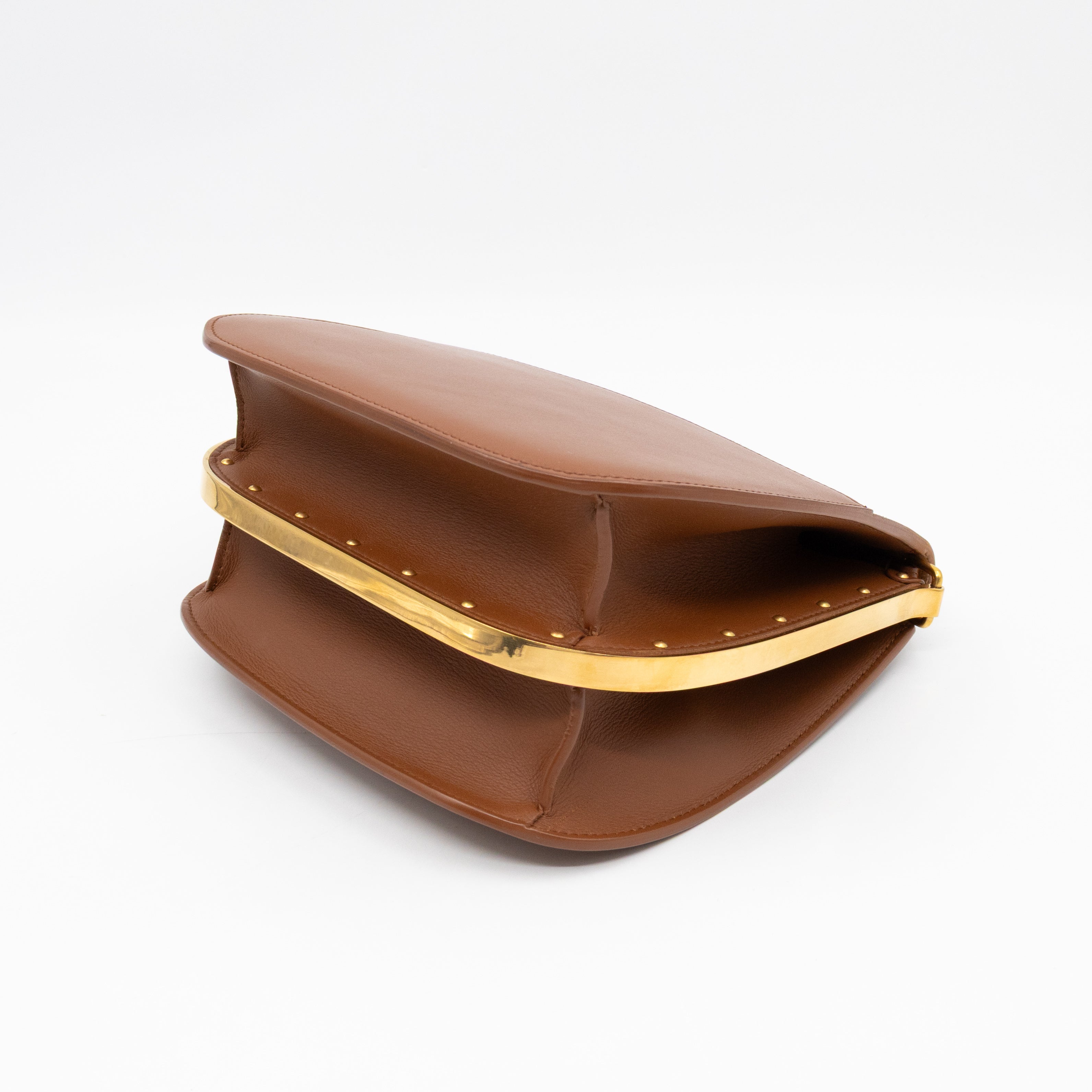 Bobby Frame Flap Bag Medium Tan Leather