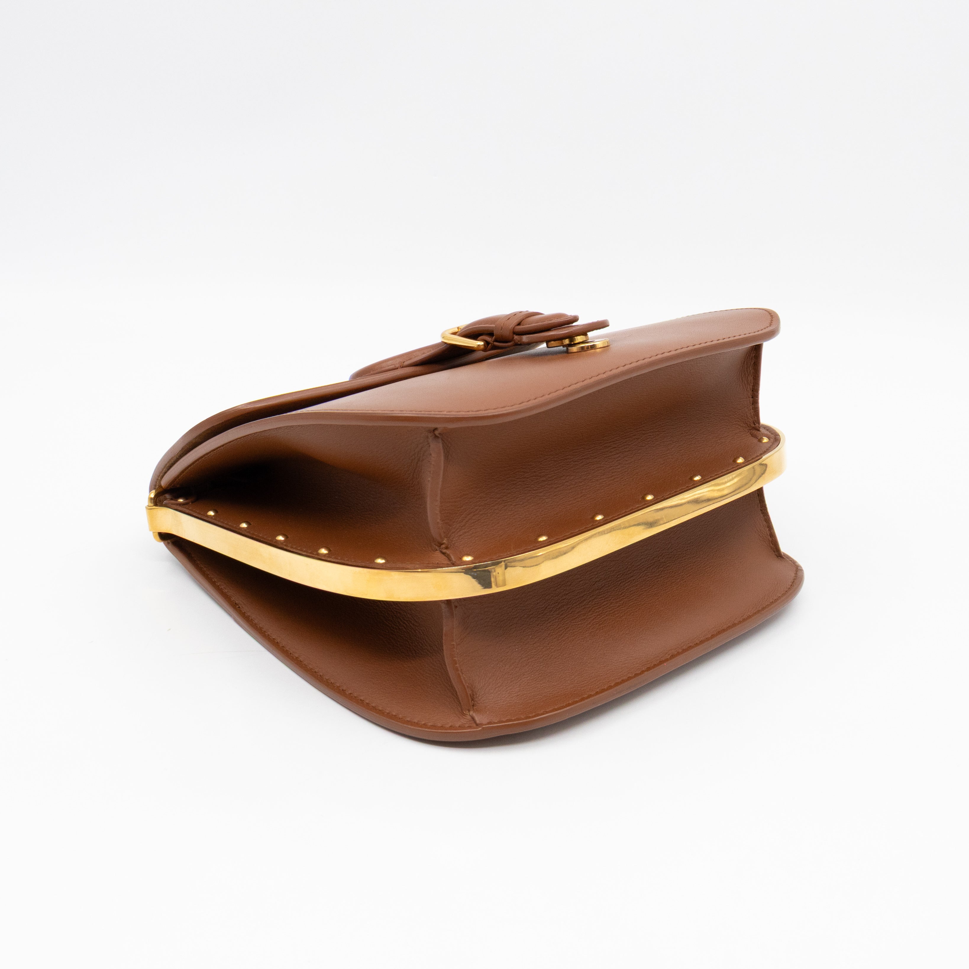 Bobby Frame Flap Bag Medium Tan Leather