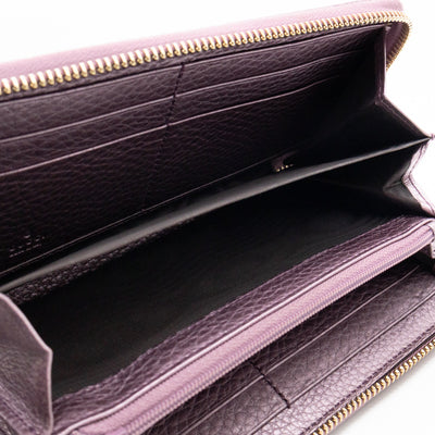 Soho Long Zip Around Wallet Purple Metallic Leather