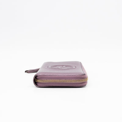 Soho Long Zip Around Wallet Purple Metallic Leather
