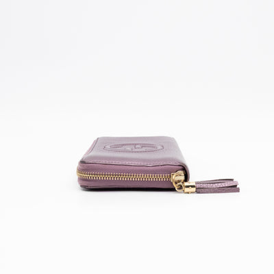 Soho Long Zip Around Wallet Purple Metallic Leather
