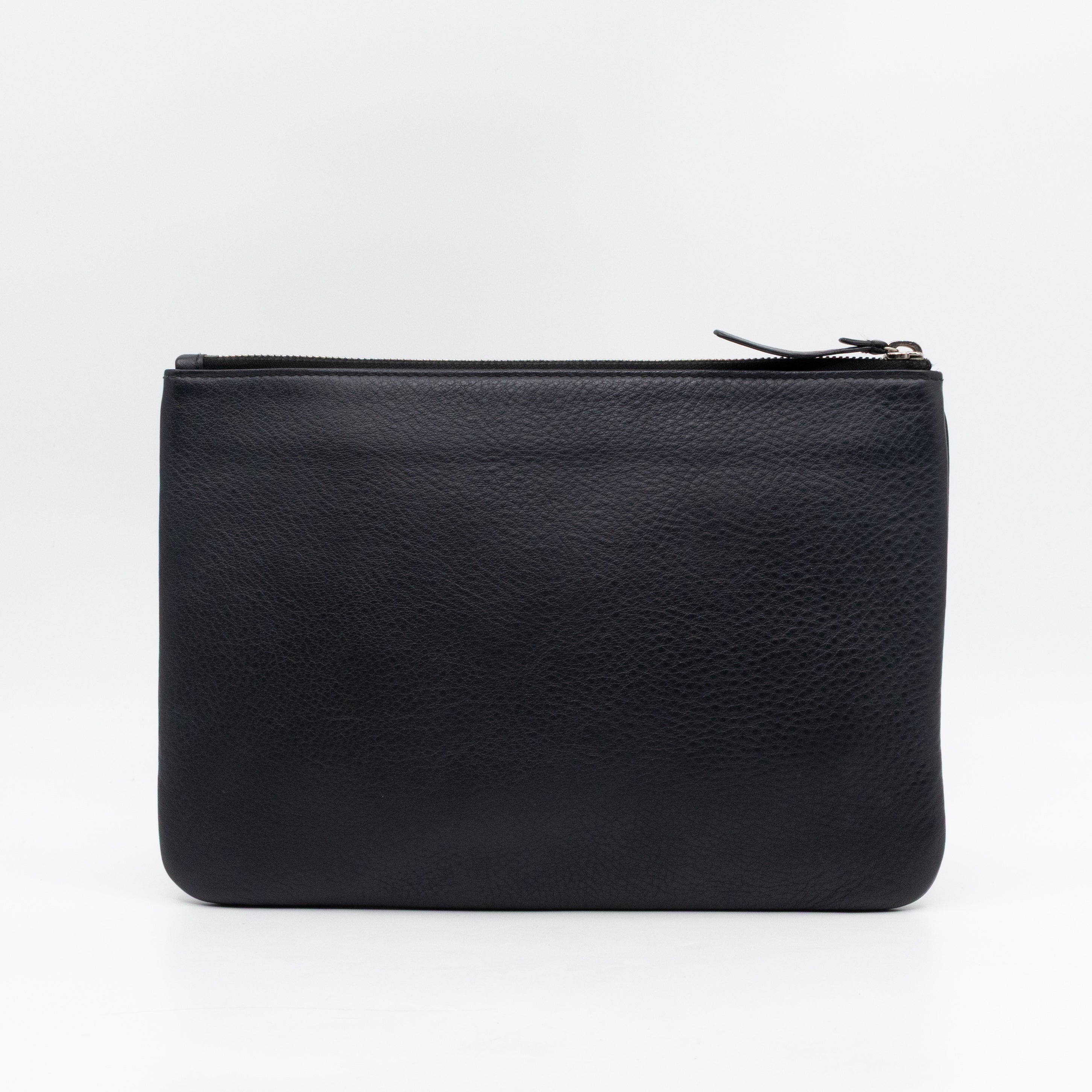 Campaign Clutch Black Leather