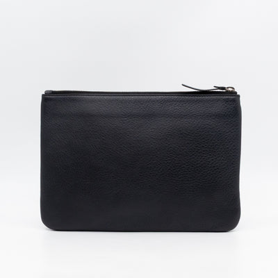 Campaign Clutch Black Leather