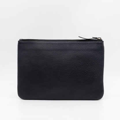 Campaign Clutch Black Leather