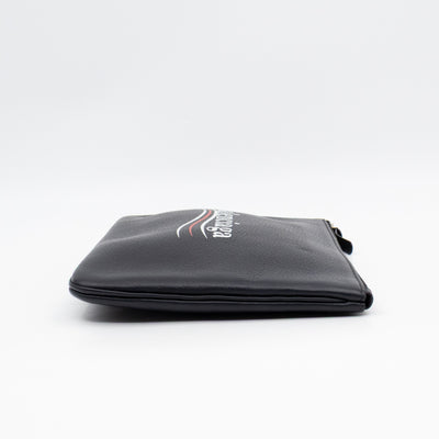 Campaign Clutch Black Leather