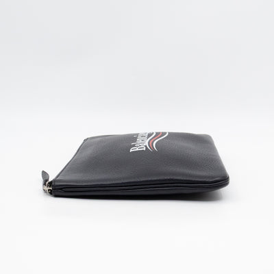 Campaign Clutch Black Leather