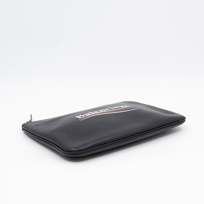 Campaign Clutch Black Leather