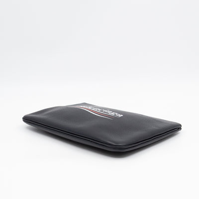 Campaign Clutch Black Leather