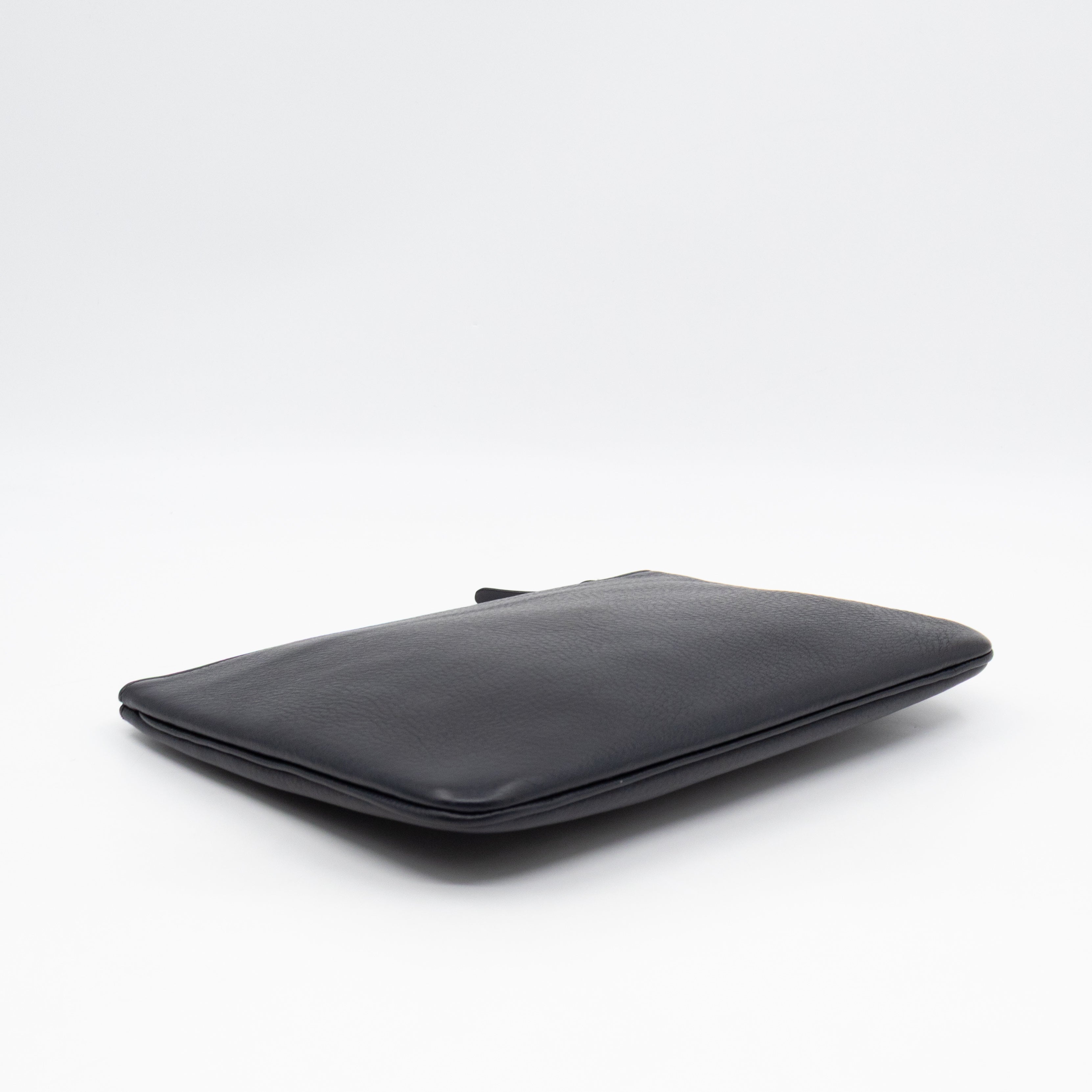 Campaign Clutch Black Leather