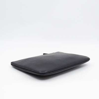 Campaign Clutch Black Leather