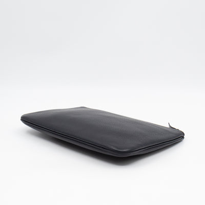 Campaign Clutch Black Leather